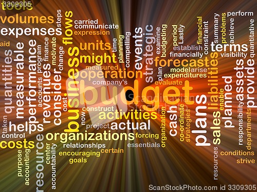 Image of Budget background concept glowing