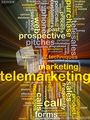 Image of Telemarketing background concept glowing