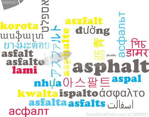 Image of Asphalt multilanguage wordcloud background concept