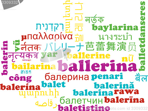 Image of Ballerina multilanguage wordcloud background concept