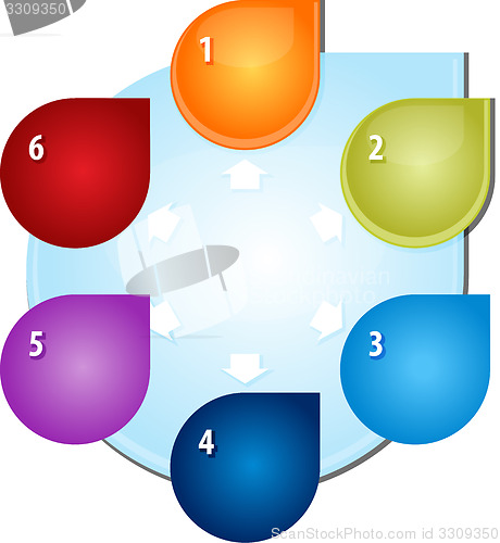 Image of Six outward arrows Blank business diagram illustration
