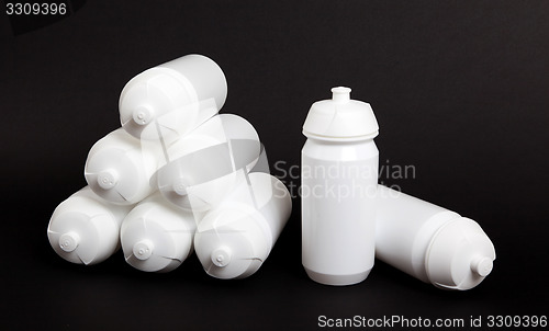 Image of White water bottles
