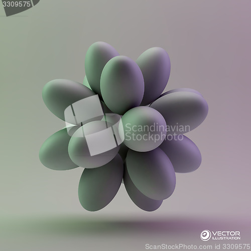 Image of 3D concept illustration. Vector template. 