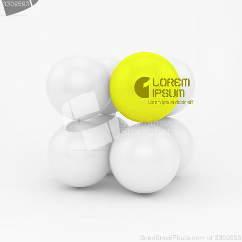 Image of 3D concept illustration. Vector template.