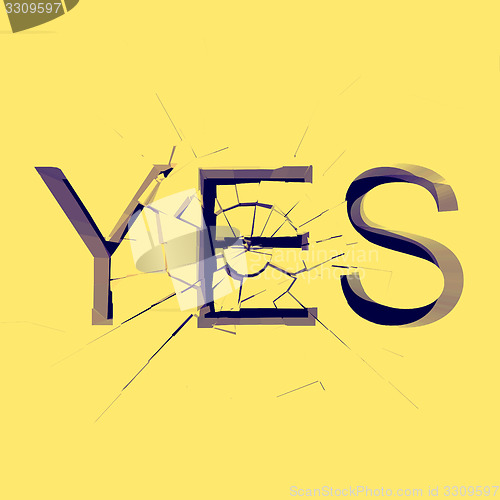 Image of YES. Vector illustration. 