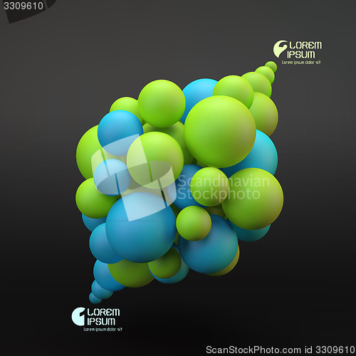 Image of 3D concept illustration. Vector template.