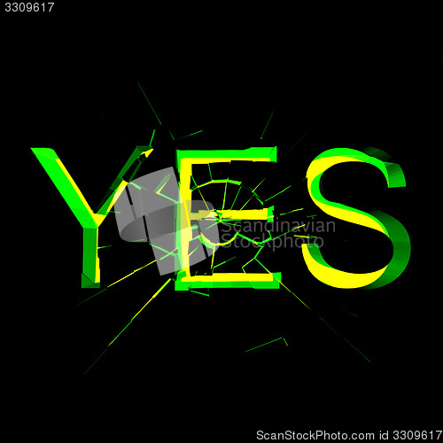 Image of YES. Vector illustration.