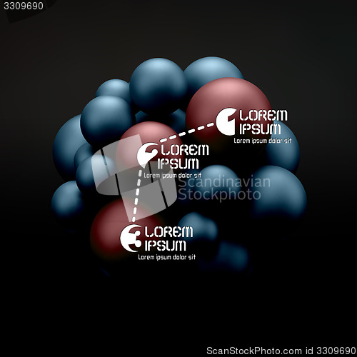 Image of 3D concept illustration. Vector template.