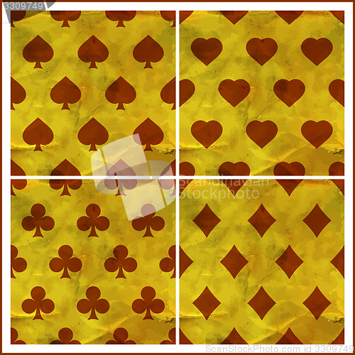 Image of Card suits. Seamless pattern.