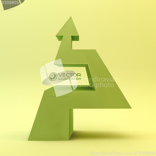 Image of 3D arrow. Vector illustration. 