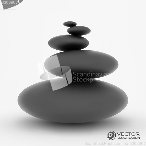 Image of Spa stones. Vector 3d illustration. 