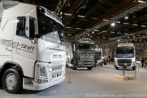 Image of Volvo FH and FE trucks at Logistics Transport 2015