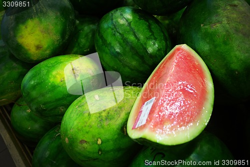 Image of Juicy Watermelon at the market