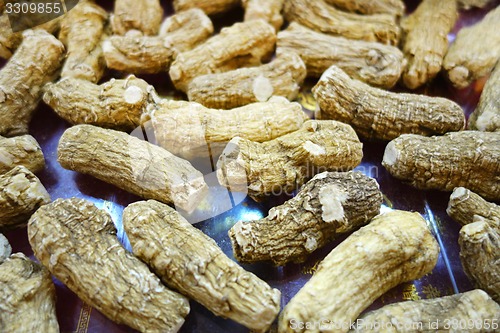 Image of Ginseng root on market for sell