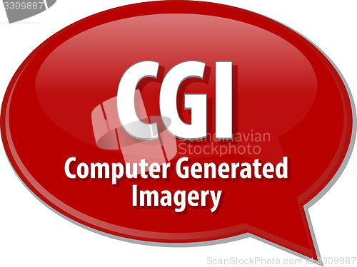 Image of CGI acronym definition speech bubble illustration