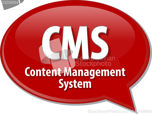 Image of CMS acronym definition speech bubble illustration