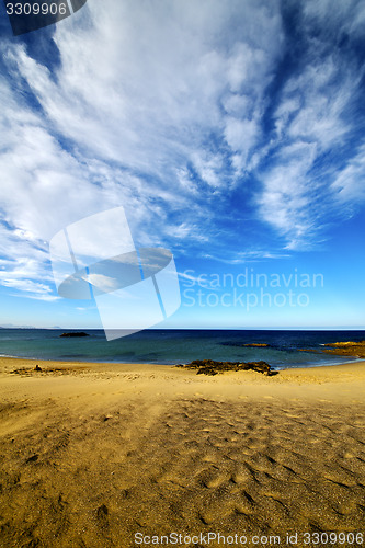 Image of footstep in lanzarote   cloud water  and summer 