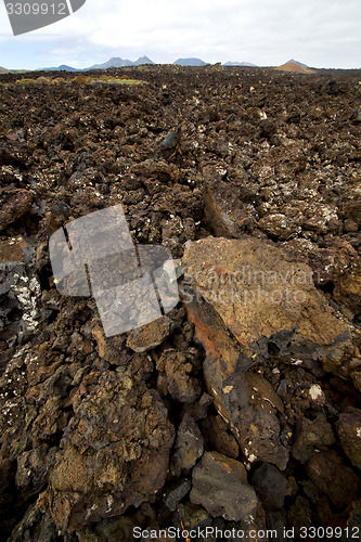 Image of stone in   volcanes lanzarote timanfaya  rock  sky  hill and  