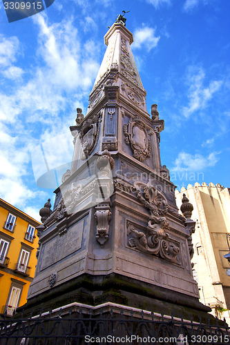 Image of marble statue of obelisk immacolata  of naples italy church 