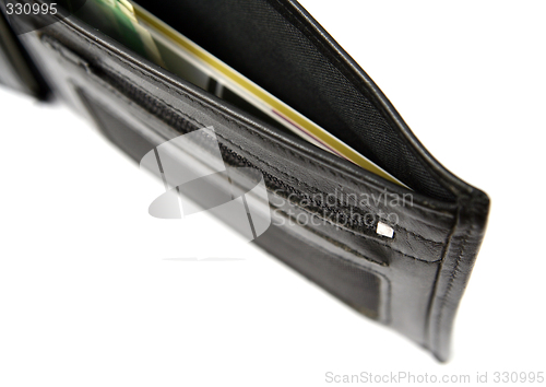 Image of Black leather wallet