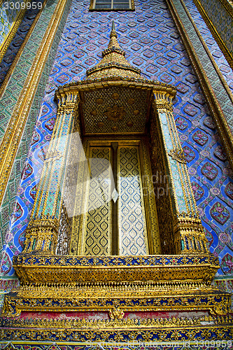 Image of  thailand asia   in  bangkok rain  blue gold      mosaic