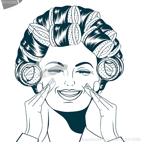 Image of Woman with curlers in their hair