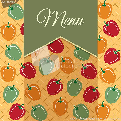 Image of Restaurant menu design with sweet peppers
