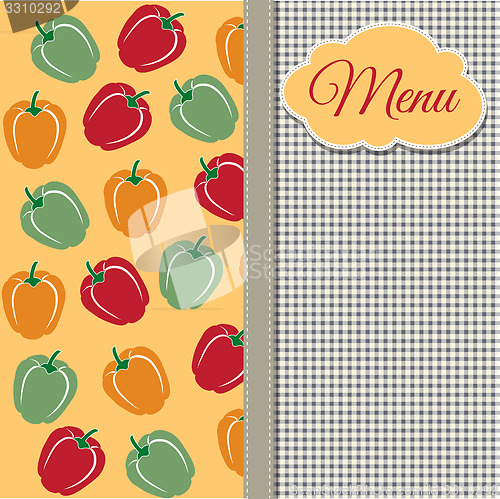 Image of Restaurant menu design with sweet peppers