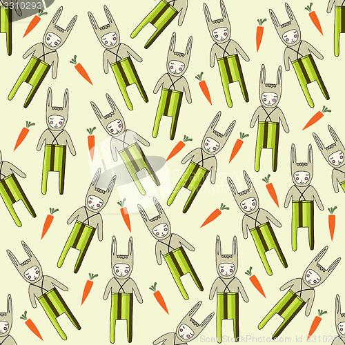 Image of seamless pattern with rabbits