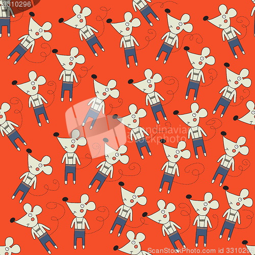 Image of seamless pattern with mice