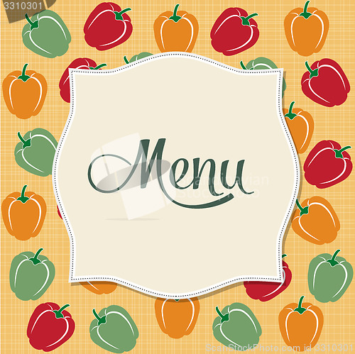 Image of Restaurant menu design with sweet peppers