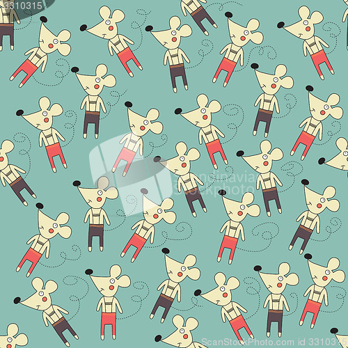 Image of seamless pattern with mice