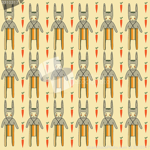 Image of seamless pattern with rabbits