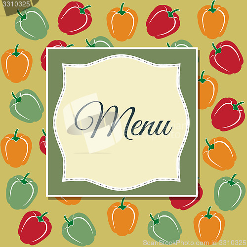 Image of Restaurant menu design with sweet peppers