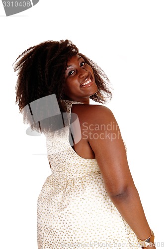 Image of Happy African woman portrait.