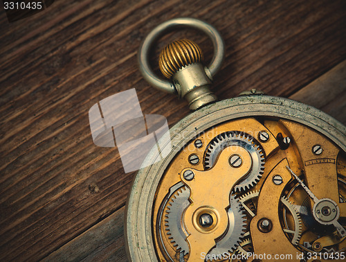 Image of mechanism of vintage pocket watches