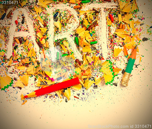 Image of art background from colored shavings