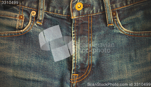 Image of blue jeans, front view