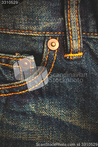 Image of blue jeans, front view