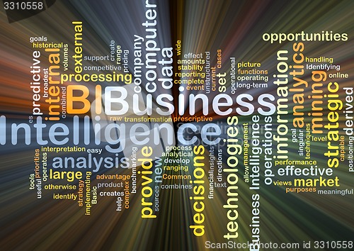 Image of Business intelligence BI background concept glowing