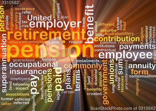 Image of Pension background concept glowing