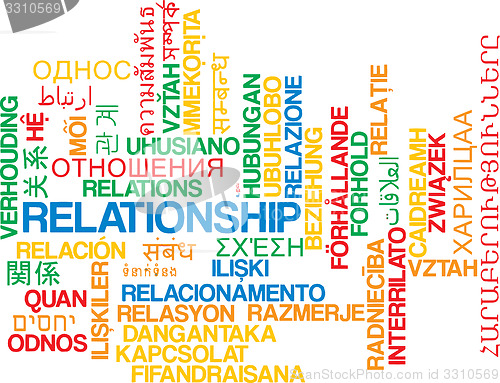 Image of Relationship multilanguage wordcloud background concept