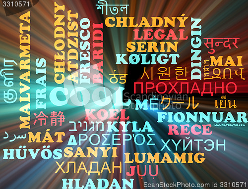 Image of Cool multilanguage wordcloud background concept glowing