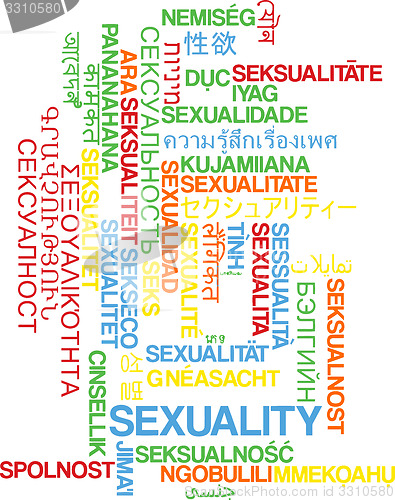 Image of Sexuality multilanguage wordcloud background concept