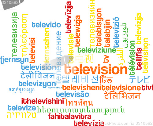 Image of Television multilanguage wordcloud background concept