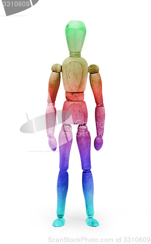 Image of Wood figure mannequin with bodypaint - Multi colored