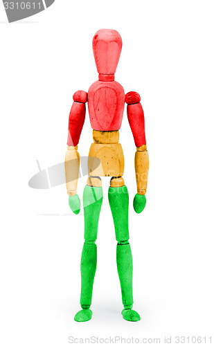 Image of Wood figure mannequin with bodypaint - Traffic light, red, orang