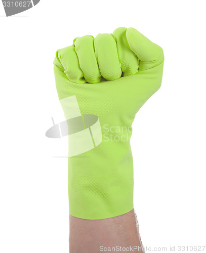 Image of Rubber glove, making fist