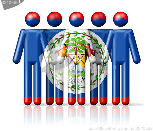 Image of Flag of Belize on stick figure
