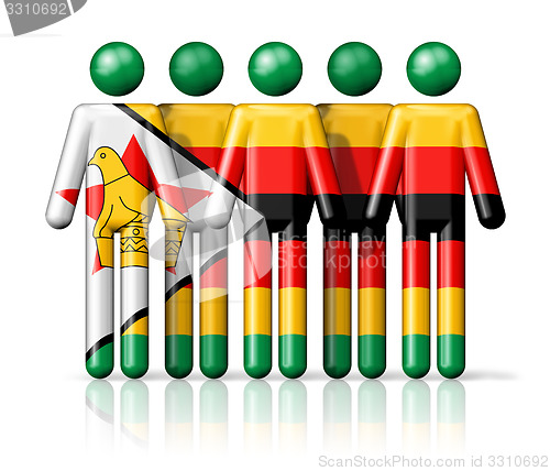 Image of Flag of Zimbabwe on stick figure